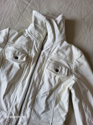 Abrigo piel blanco mujer - Talla M