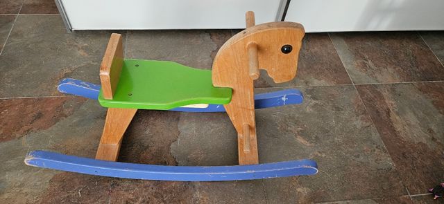 Caballito balancín madera vintage