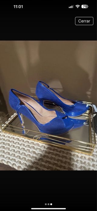 Zapatos salón mujer azul