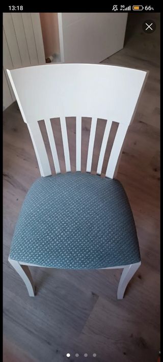 4 sillas comedor - blanco y azul turquesa