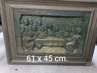 2 Cuadros Última Cena - Relieve Metálico dorado