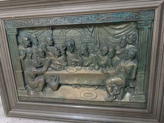 2 Cuadros Última Cena - Relieve Metálico dorado