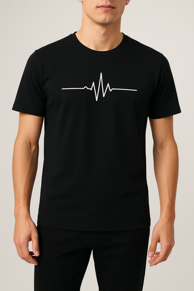 Camiseta negra minimalista talla M