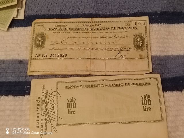 Mini Assegni Bancari Italiani Sono 17 pezzi nuovi