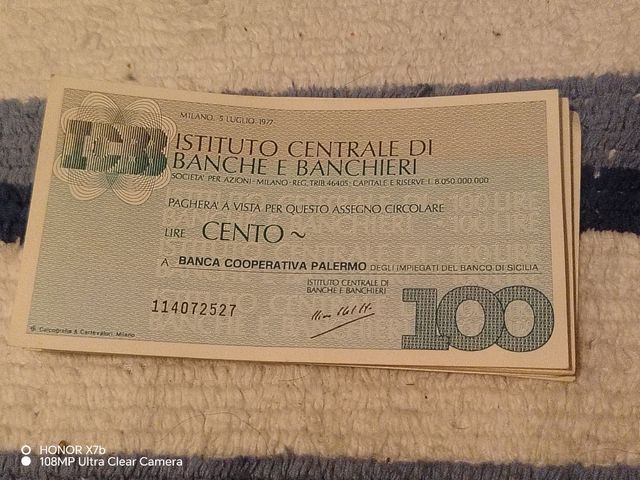 Mini Assegni Bancari Italiani Sono 17 pezzi nuovi