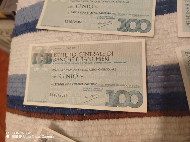 Mini Assegni Bancari Italiani Sono 17 pezzi nuovi