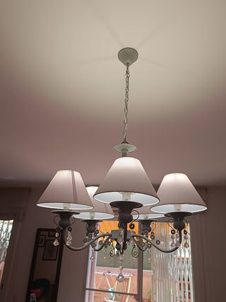 Lámpara salón 6 luces gris las medidas no son las