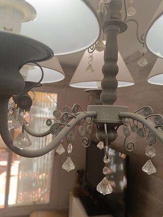 Lámpara salón 6 luces gris las medidas no son las