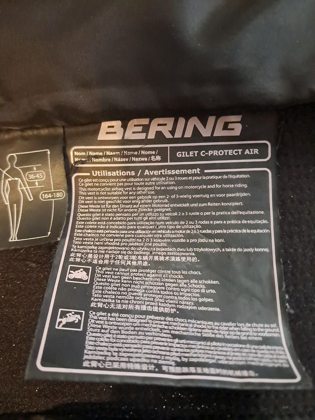 Chaleco de moto airbag Bering