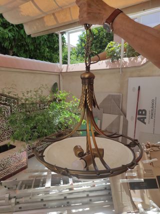 Lámpara salón bronce - Metal