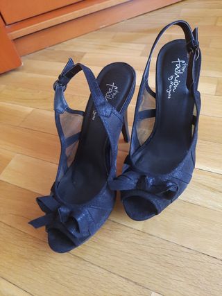 Sandalias negras tacón Fashion By Maripaz