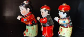 Statuette Famiglia Cinese Porcellana