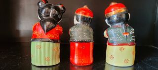 Statuette Famiglia Cinese Porcellana