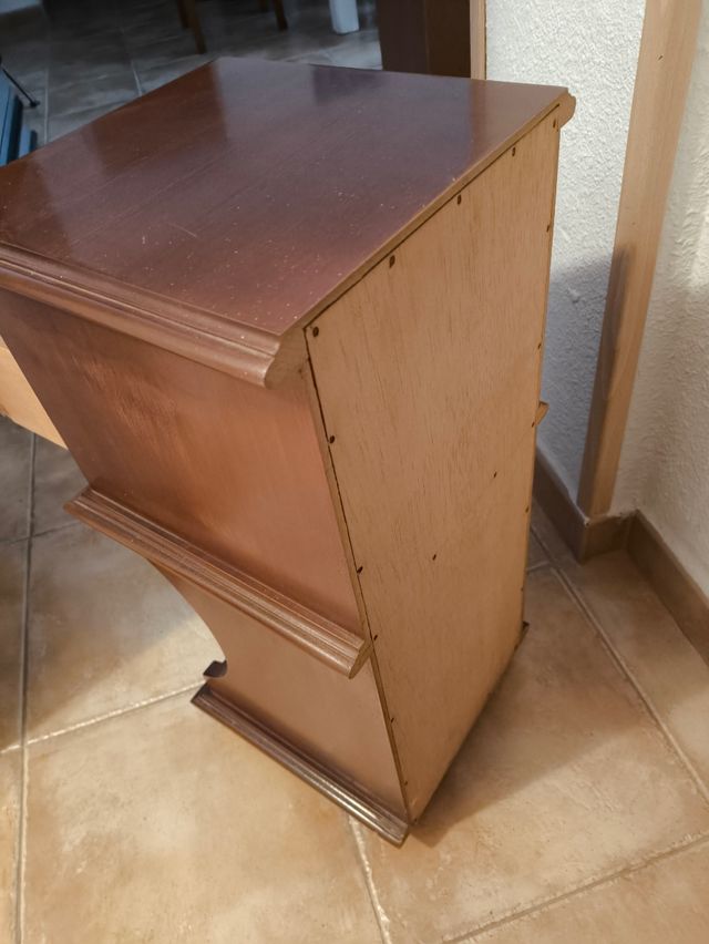 Mesita noche 3 cajones madera