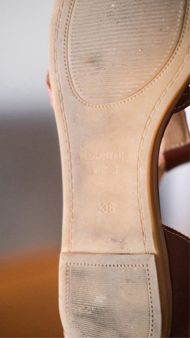 Sandalias Piel Marrón Talla 38. Zapatos mujer