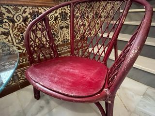 Conjunto mimbre: 2 sillas + mesa