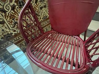 Conjunto mimbre: 2 sillas + mesa