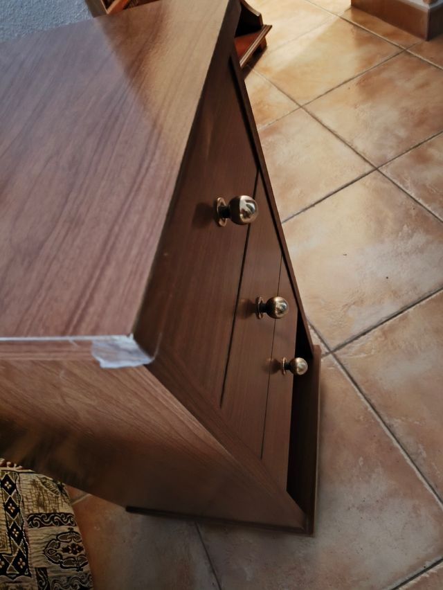 Mesita noche 3 cajones madera