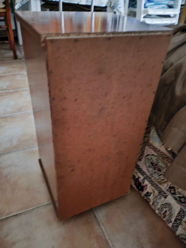 Mesita noche 3 cajones madera