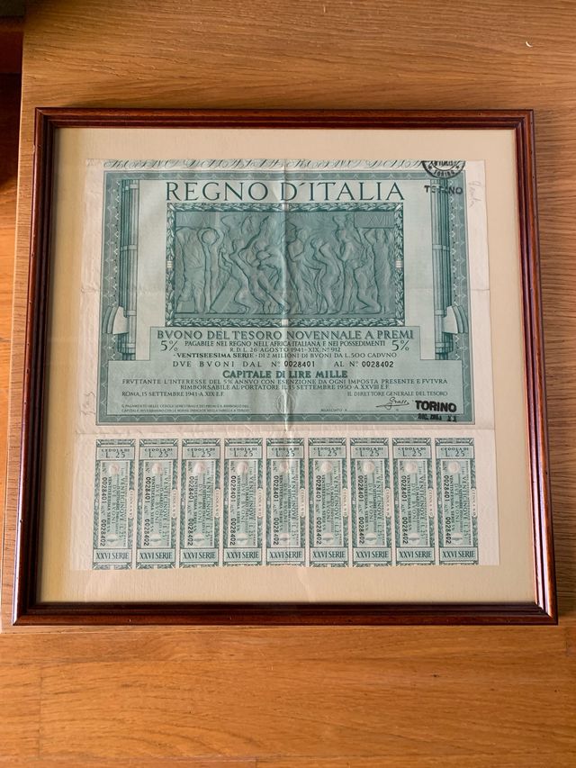 Buono del Tesoro Regno d'Italia 1941