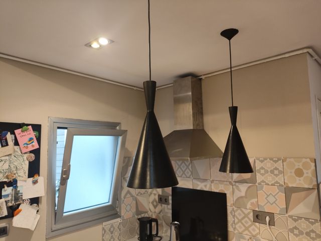 2 Lámparas techo - metal negro