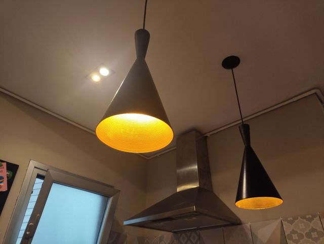 2 Lámparas techo - metal negro