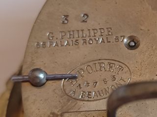 Maquinaria Reloj París Japy Frères. G. PHILIPPE 