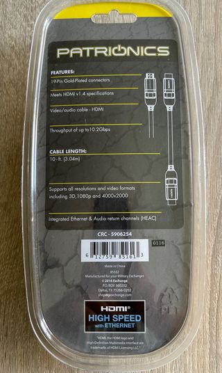 Cable HDMI 3 metros articulado Ethernet
