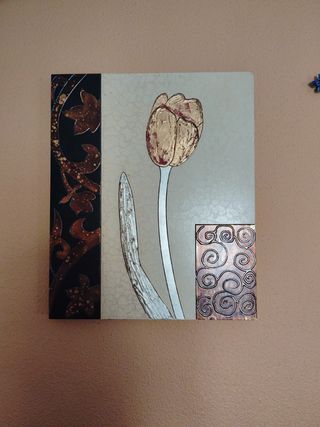 Cuadro decorativo - Tulipán dorado