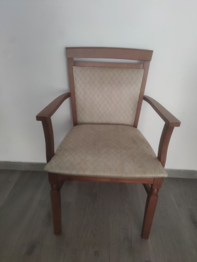 Silla comedor madera beige