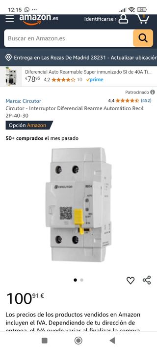 INTERRUPTOR DIFERENCIAL AUTORREARMABLE 