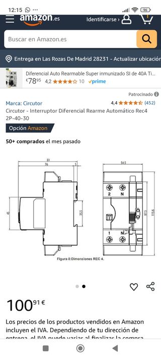 INTERRUPTOR DIFERENCIAL AUTORREARMABLE 
