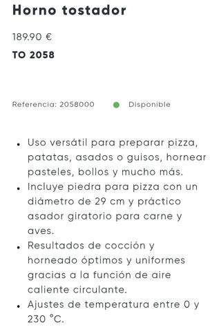 Horno eléctrico ventilado