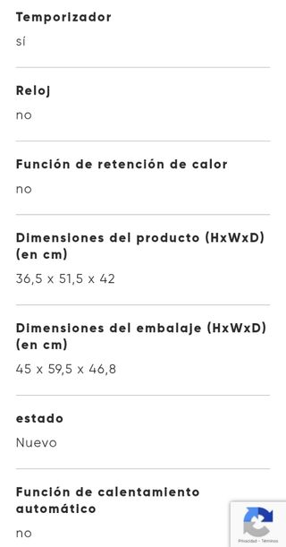 Horno eléctrico ventilado
