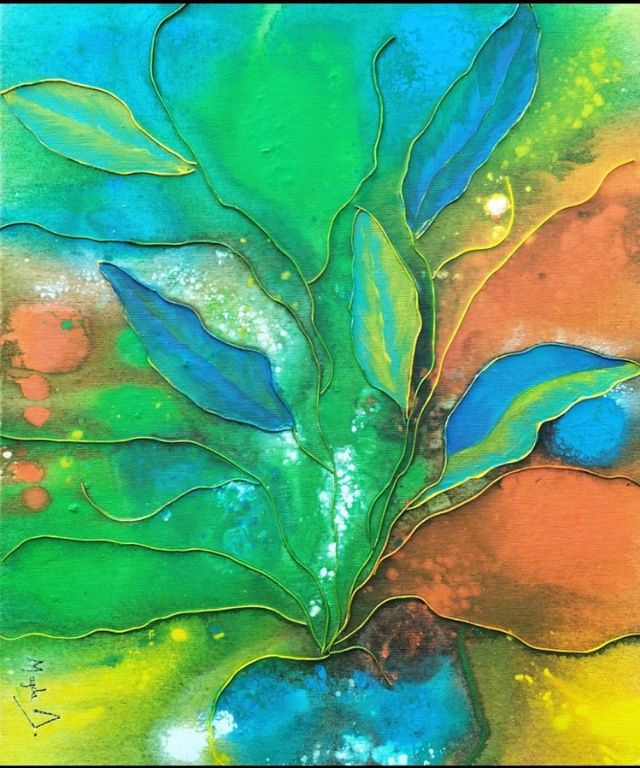 CUADRO PINTADO CON ACRÍLICOS  "SELVA"