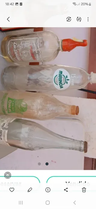LOTE Botellas antiguas de vidrio