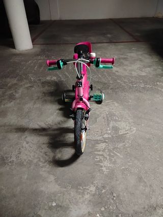 Bicicleta infantil Decathlon 14" rosa