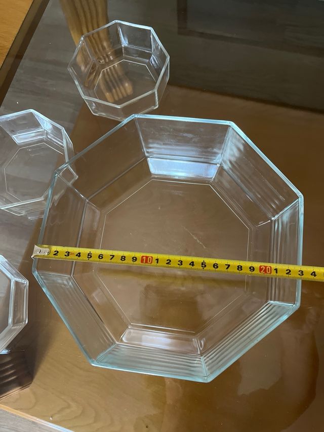 Juego de cristal Arcoroc: fuente + 3 cuencos