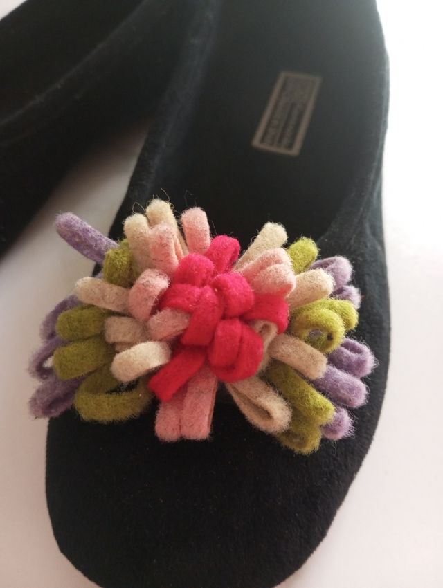 Pantuflas aterciopeladas - Flores