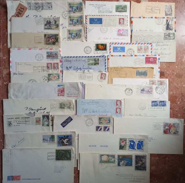 50 Cartas Francia antiguas y modernas 1900/60 apro