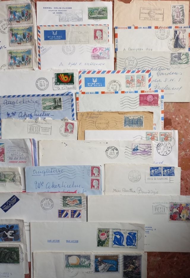 50 Cartas Francia antiguas y modernas 1900/60 apro