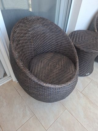 Juego de sillones de mimbre