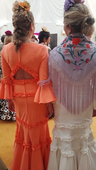 Vestido Flamenca coral
