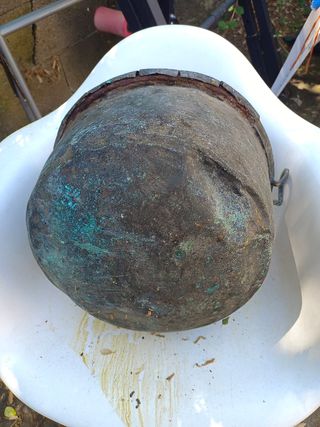 Caldera cobre antiguo