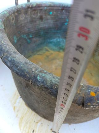 Caldera cobre antiguo