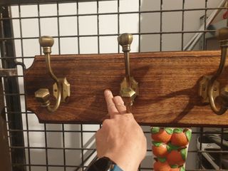 Perchero madera 4  ganchos - madera de fresno viej