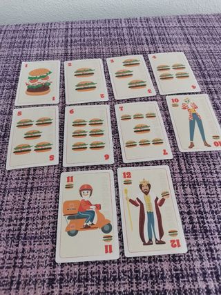 Juego cartas comida años 70