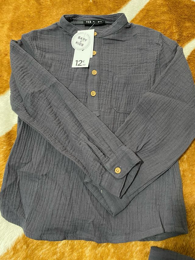 Camisa niño cuello mao - 5-6 años