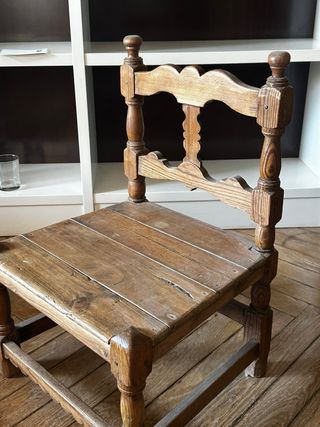 Silla madera niño antigua madera maciza