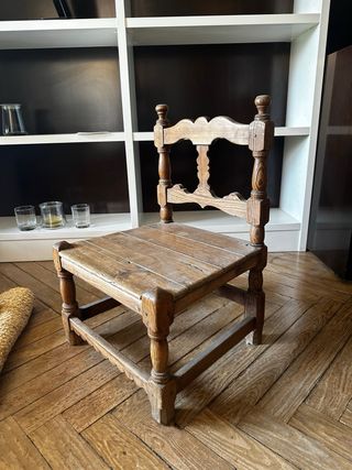 Silla madera niño antigua madera maciza